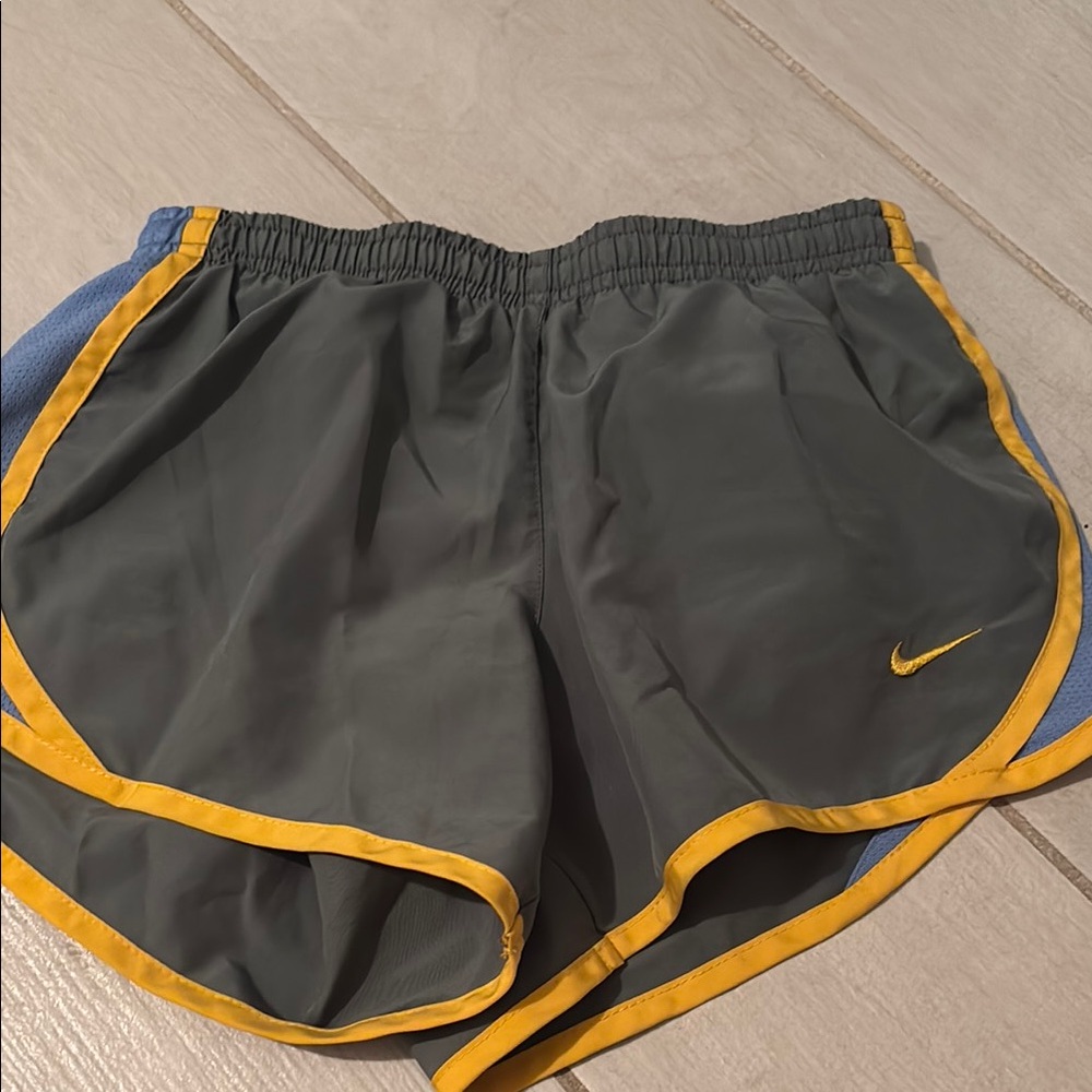 Nike Gray and Yellow Athletic Shorts